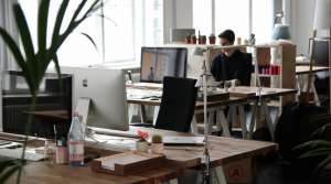 Man sitting in a workplace